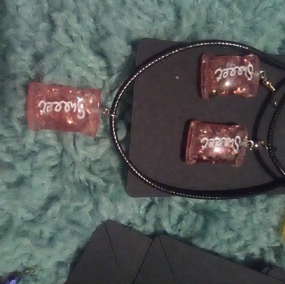 Handmade sweet candy necklace and earrings sets